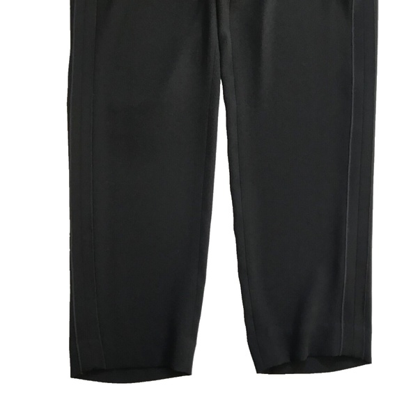 NWT Vince Crepe Satin Stripe Pull On Pants Womens Medium Black Elastic Waist NEW - Picture 10 of 13